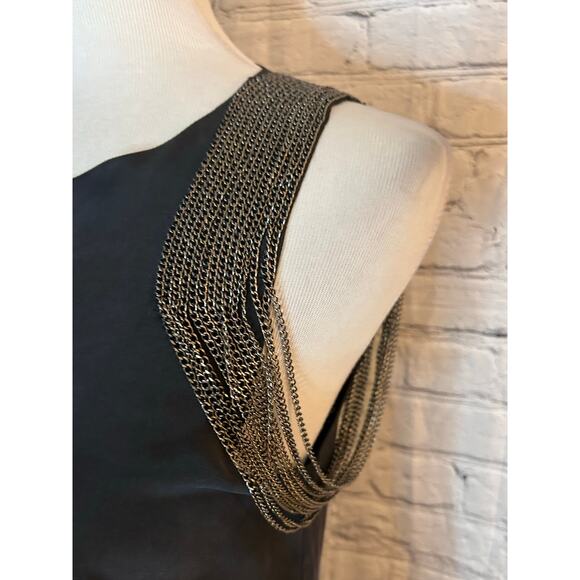 Haute Hippie Chain Embellished Silk Dress-Small - Picture 3 of 6